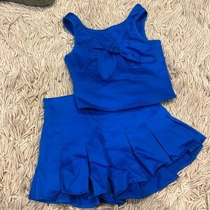Habitual Girl- cobalt blue matching set - tank and skort- worn once !